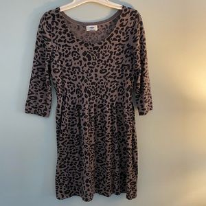 Cheetah print sweater dress
